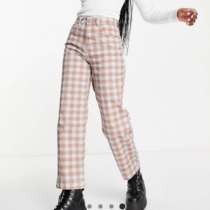 kickers straight leg jeans with embroidered logo. never worn!!